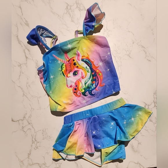 Unbranded Other - Unicorn Two Piece Bathing Suit Size EU 120/US 5T